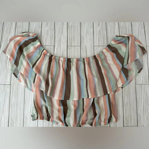 NWT | Torrid | Midi Challis Off Shoulder Stripe Off Shoulder Top - Size 2 (2X) - Picture 3 of 7